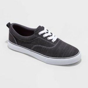 Women's Size 10 Black, Molly Vulcanized Lace- Up Sneakers- Universal Thread